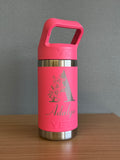 Custom Floral Letter Engraving (Water bottle, Mug or Can Cooler)